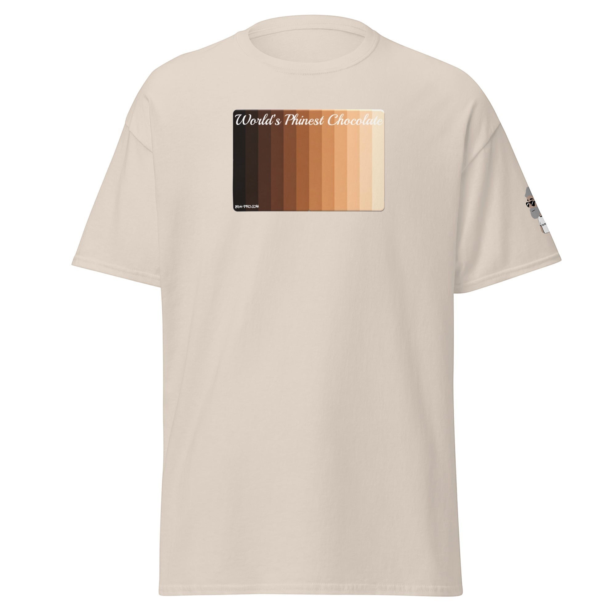 Big Daddy Allen Productions beige crew neck t-shirt with a skin tone gradient graphic print on the chest.
