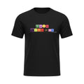 Big Daddy Allen Productions black cotton t-shirt with periodic table elements spelling BLACK BRILLIANCE.