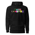Big Daddy Allen Productions black pullover hoodie featuring a periodic table inspired Black Excellence graphic print.