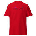 Big Daddy Allen Productions red t-shirt with "Happy Father's Day" graphic and blue hearts.