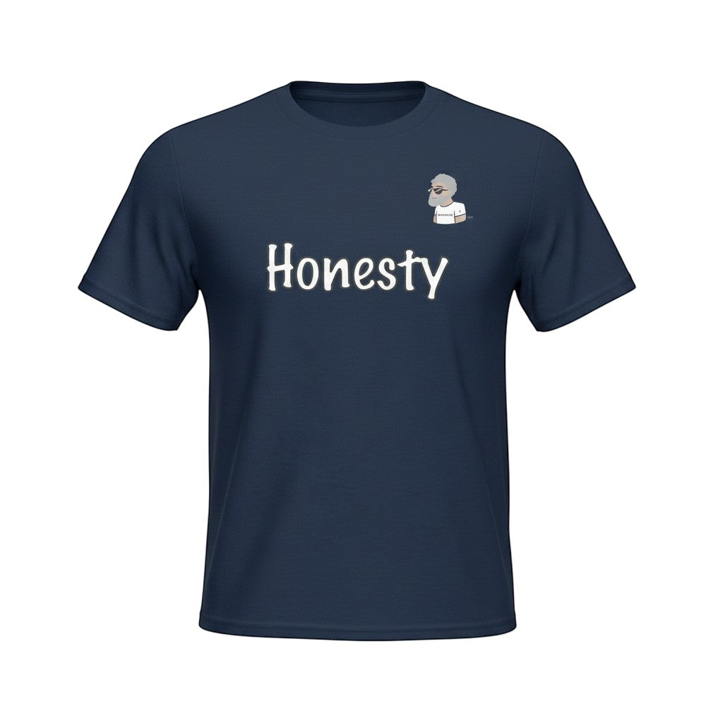 Big Daddy Allen Productions navy blue 100% cotton kids t-shirt with "Honesty" graphic and BDA  logo.