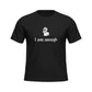 Big Daddy Allen Productions black graphic t-shirt with "I am enough" slogan and a cartoon man.