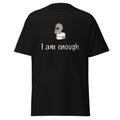 Big Daddy Allen Productions black cotton t-shirt with graphic I am enough and BDA logo