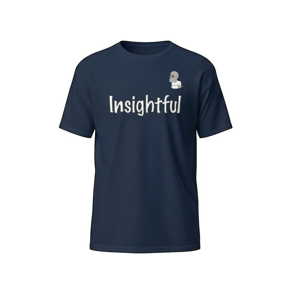 Big Daddy Allen Productions navy blue cotton t-shirt with "Insightful" graphic and BDA logo.