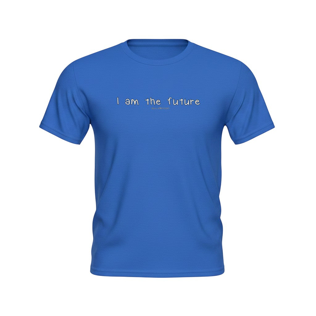 Big Daddy Allen Productions royal blue 100% cotton kids t-shirt with "I am the future" graphic.