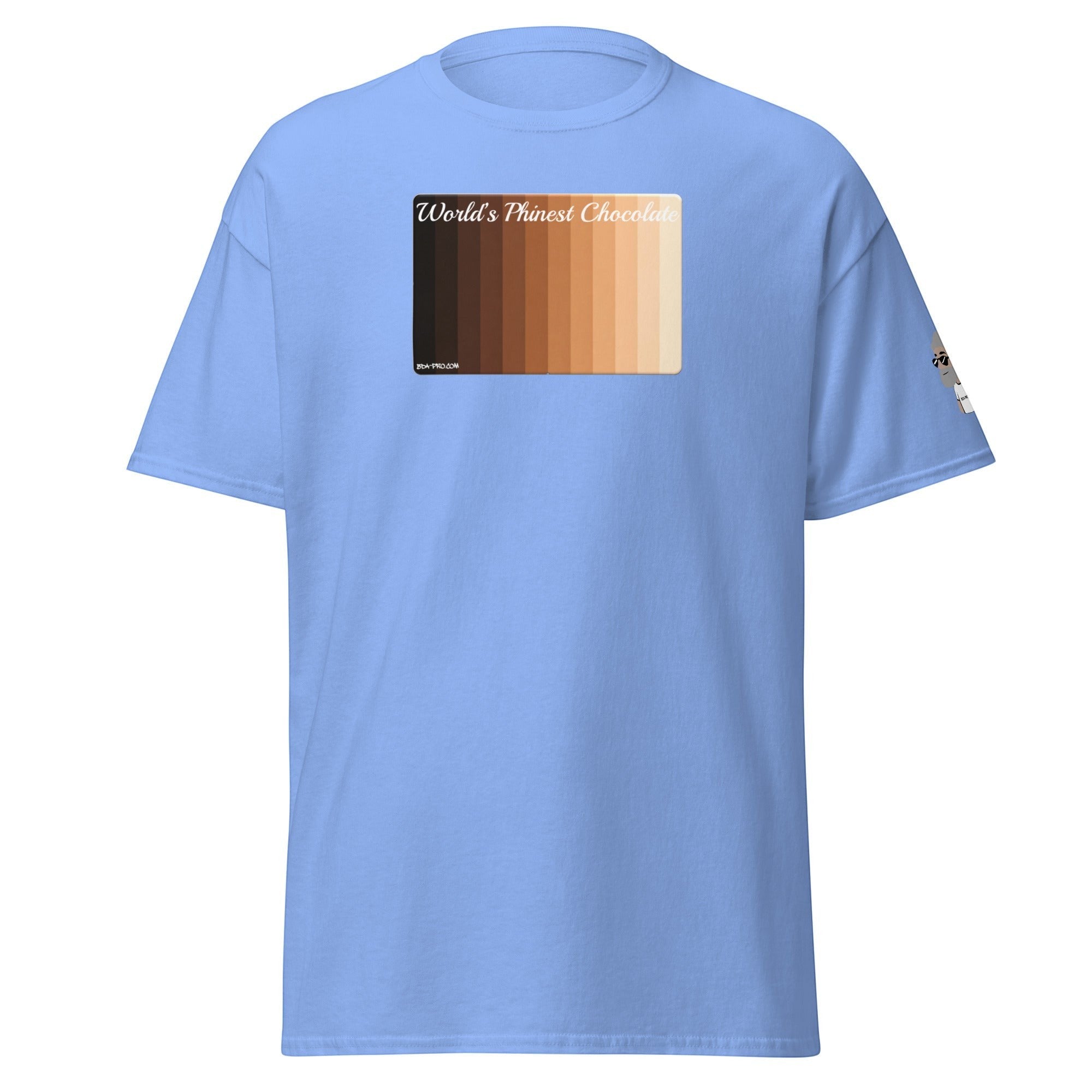 Big Daddy Allen Productions light blue crew neck t-shirt featuring a skin tone gradient graphic print.