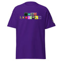 Big Daddy Allen Productions purple graphic tee featuring a periodic table design spelling Black Excellence