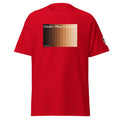 Big Daddy Allen Productions red crew neck t-shirt featuring a skin tone gradient graphic and World's Phinest Chocolate