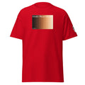 Big Daddy Allen Productions red crew neck t-shirt featuring a skin tone gradient graphic and World's Phinest Chocolate